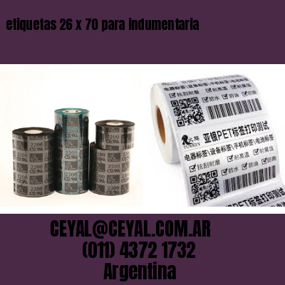 etiquetas 26 x 70 para indumentaria
