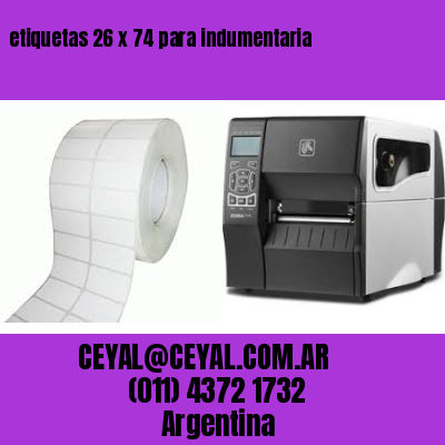 etiquetas 26 x 74 para indumentaria