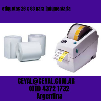 etiquetas 26 x 83 para indumentaria