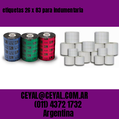 etiquetas 26 x 83 para indumentaria