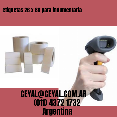 etiquetas 26 x 86 para indumentaria