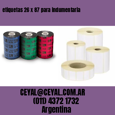 etiquetas 26 x 87 para indumentaria