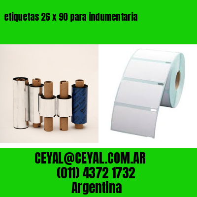 etiquetas 26 x 90 para indumentaria