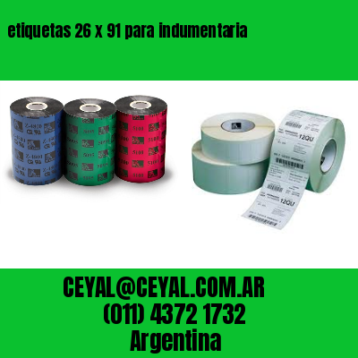 etiquetas 26 x 91 para indumentaria