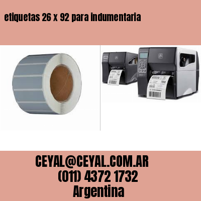 etiquetas 26 x 92 para indumentaria