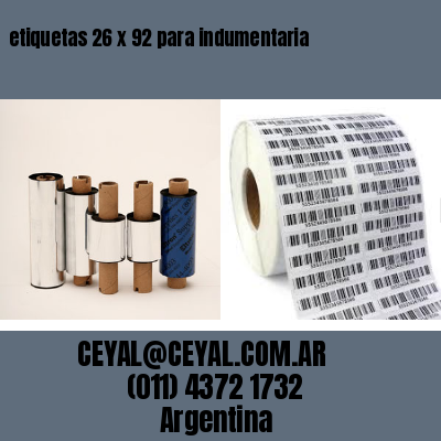 etiquetas 26 x 92 para indumentaria