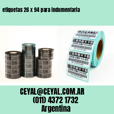 etiquetas 26 x 94 para indumentaria