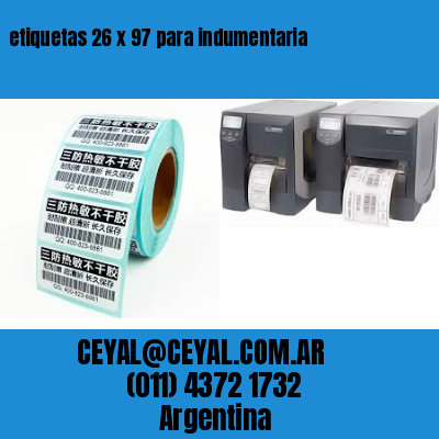 etiquetas 26 x 97 para indumentaria