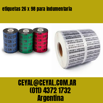 etiquetas 26 x 98 para indumentaria