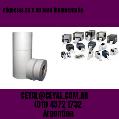 etiquetas 26 x 99 para indumentaria