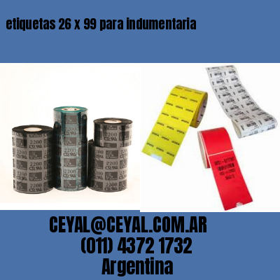 etiquetas 26 x 99 para indumentaria