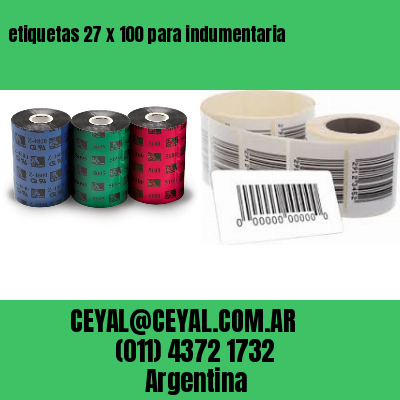 etiquetas 27 x 100 para indumentaria