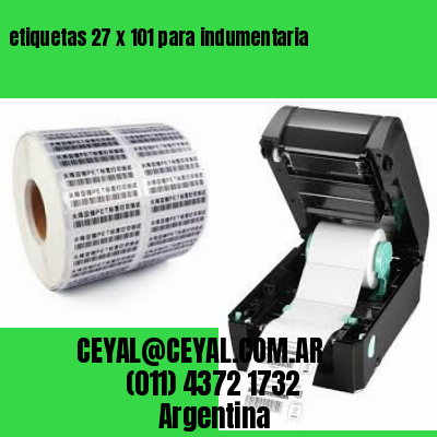 etiquetas 27 x 101 para indumentaria