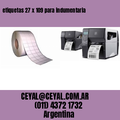 etiquetas 27 x 109 para indumentaria