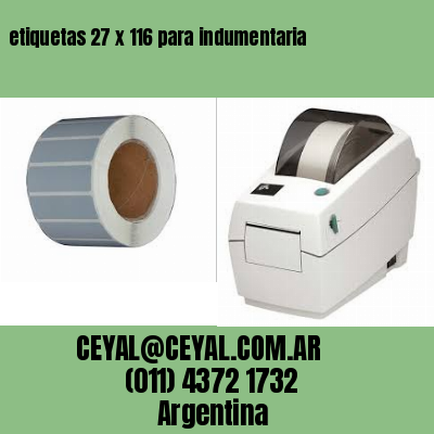etiquetas 27 x 116 para indumentaria