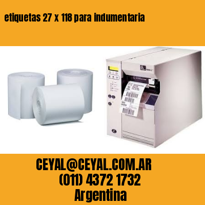 etiquetas 27 x 118 para indumentaria
