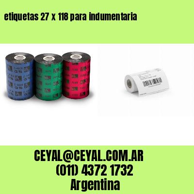 etiquetas 27 x 118 para indumentaria