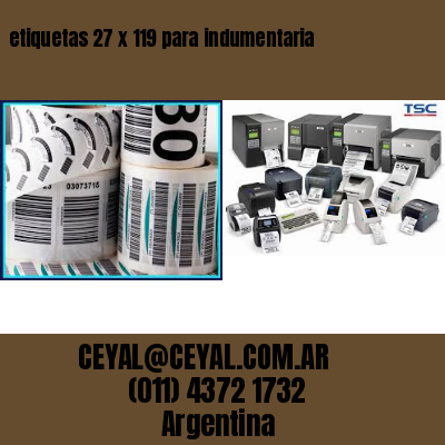 etiquetas 27 x 119 para indumentaria