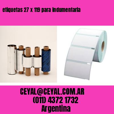 etiquetas 27 x 119 para indumentaria