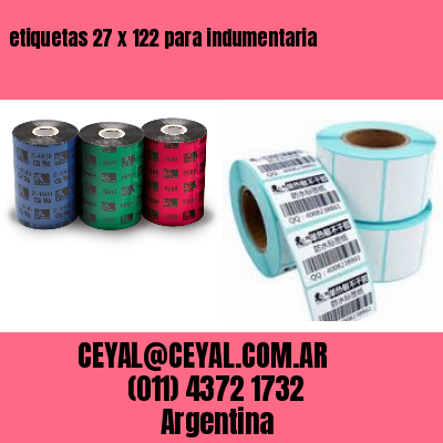 etiquetas 27 x 122 para indumentaria