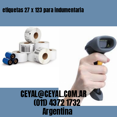 etiquetas 27 x 123 para indumentaria