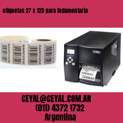 etiquetas 27 x 125 para indumentaria