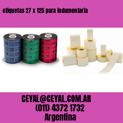 etiquetas 27 x 125 para indumentaria