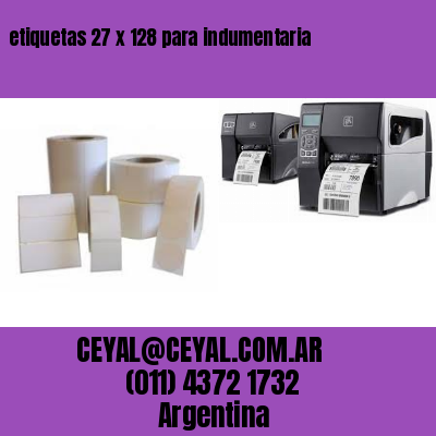 etiquetas 27 x 128 para indumentaria