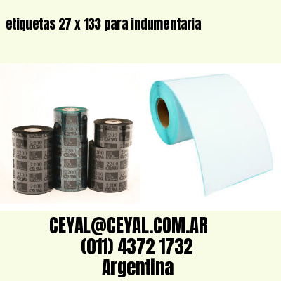 etiquetas 27 x 133 para indumentaria