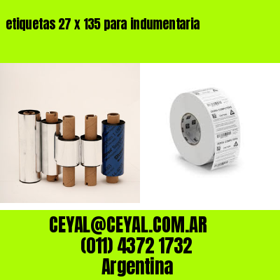 etiquetas 27 x 135 para indumentaria