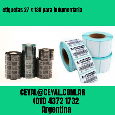 etiquetas 27 x 138 para indumentaria