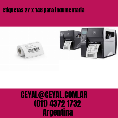 etiquetas 27 x 148 para indumentaria