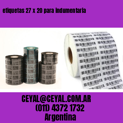 etiquetas 27 x 20 para indumentaria