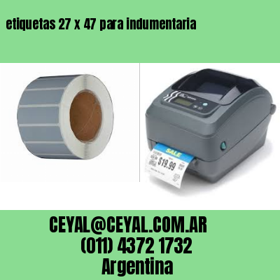etiquetas 27 x 47 para indumentaria