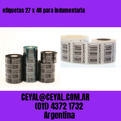 etiquetas 27 x 48 para indumentaria