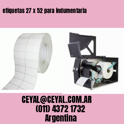 etiquetas 27 x 52 para indumentaria