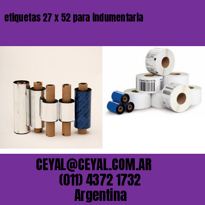 etiquetas 27 x 52 para indumentaria