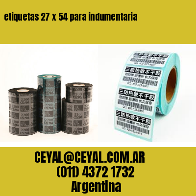 etiquetas 27 x 54 para indumentaria