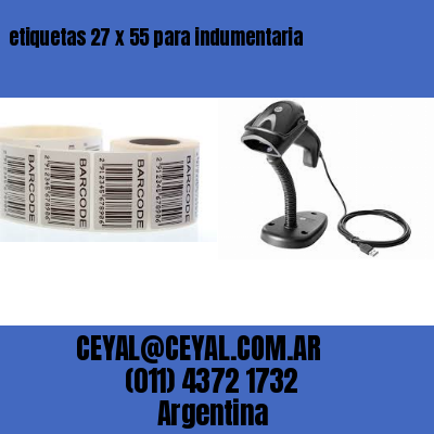 etiquetas 27 x 55 para indumentaria