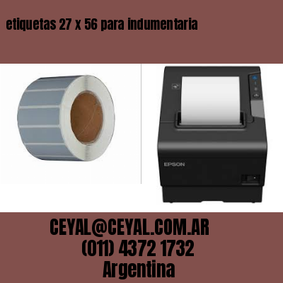etiquetas 27 x 56 para indumentaria