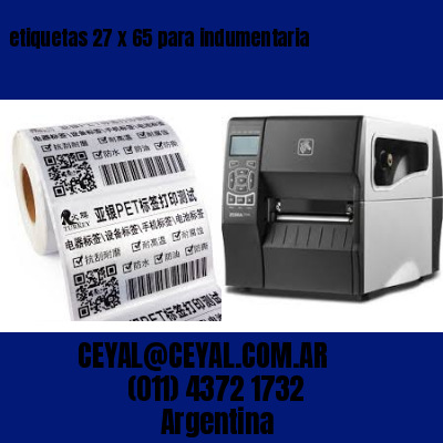 etiquetas 27 x 65 para indumentaria