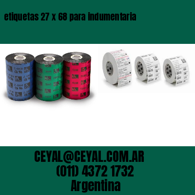 etiquetas 27 x 68 para indumentaria