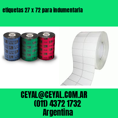 etiquetas 27 x 72 para indumentaria