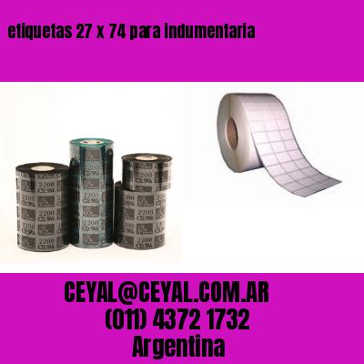 etiquetas 27 x 74 para indumentaria