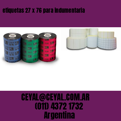 etiquetas 27 x 76 para indumentaria