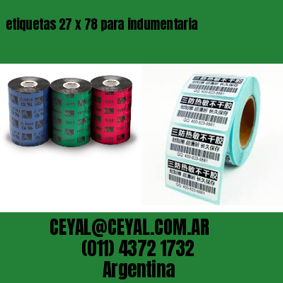 etiquetas 27 x 78 para indumentaria
