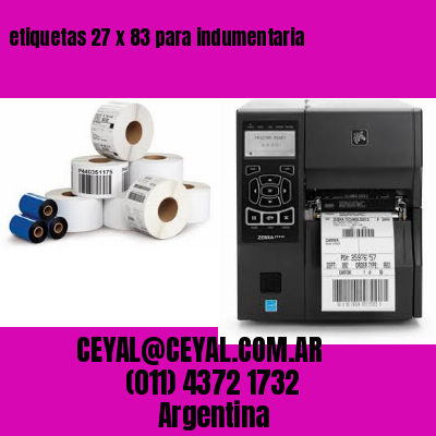 etiquetas 27 x 83 para indumentaria