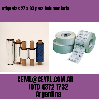 etiquetas 27 x 83 para indumentaria