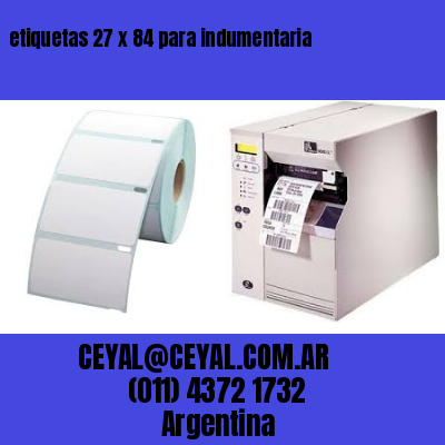 etiquetas 27 x 84 para indumentaria