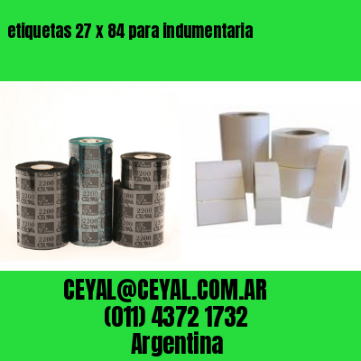 etiquetas 27 x 84 para indumentaria